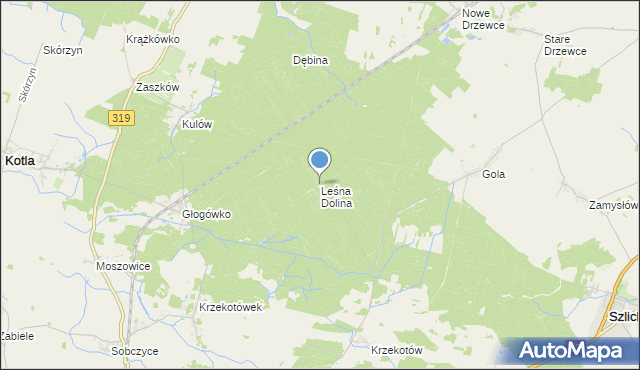 mapa Leśna Dolina, Leśna Dolina na mapie Targeo